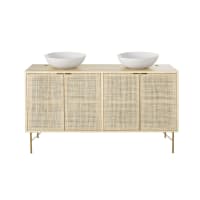 SOLSTICE - 4-Door Woven Rattan Double Vanity Unit