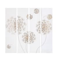 4 panneaux muraux en paulownia sculpté blanc 88x90 4 panneaux muraux en paulownia sculpté blanc 88x90