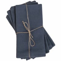 ENCRE - 4 serviettes en coton lavé bleu 40x40