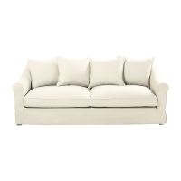 4-Sitzer-Sofa mit Baumwollbezug, elfenbeinfarben 4-Sitzer-Sofa mit Baumwollbezug, elfenbeinfarben