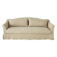 4-Sitzer-Sofa mit Bezug aus gewaschenem Leinen 4-Sitzer-Sofa mit Bezug aus gewaschenem Leinen
