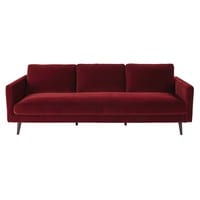 4-Sitzer-Sofa mit bordeauxrotem Samtbezug 4-Sitzer-Sofa mit bordeauxrotem Samtbezug