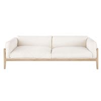 4-Sitzer-Sofa mit Leinenbezug, elfenbeinfarben 4-Sitzer-Sofa mit Leinenbezug, elfenbeinfarben