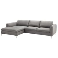 CITY - 5-Seater Fabric left Corner Sofa in Light Grey