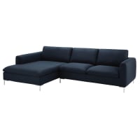 CITY - 5-Seater Fabric Left Corner Sofa in Midnight Blue