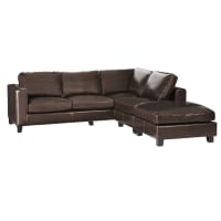 KENNEDY - 5 Seater Split Leather Corner Sofa in Chocolate
