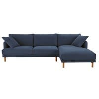 5-Sitzer-Ecksofa, Ecke rechts, Bezug aus Baumwolle und Leinen, marineblau 5-Sitzer-Ecksofa, Ecke rechts, Bezug aus Baumwolle und Leinen, marineblau