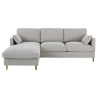 JULIAN - 5-Sitzer-Ecksofa mit Ecke links, hellgrau