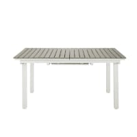 ESCALE - 6-10 Seater Extending Garden Table in Imitation Wood Composite and Aluminium W 157
