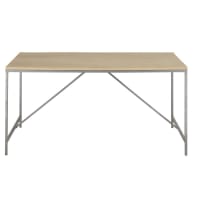 LANESTER - 6-person dining table in grey and natural L150cm