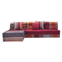 6 seater cotton corner day bed, multicoloured 6 seater cotton corner day bed, multicoloured
