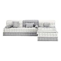 6 seater cotton modular corner day bed in grey and white 6 seater cotton modular corner day bed in grey and white
