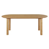 PERTH - 8/10-person brown oval dining table L200cm
