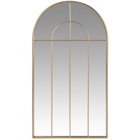 PIETRO - Abgerundeter Spiegel aus goldfarbenem Metall, 50x90cm