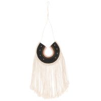 Acchiappasogni in cotone nero e beige 15x40 cm Acchiappasogni in cotone nero e beige 15x40 cm