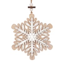 Lote de 12 - Adorno de Navidad en forma de copo de nieve con estampado