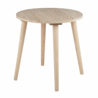 ANDER - Aged beige pine and paulownia side table
