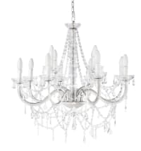 ISABEAU - Aged-Effect White Metal Drop Bead Chandelier D73