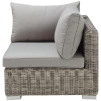 CAPE TOWN - Angolo di divano da giardino in resina intrecciata grigia