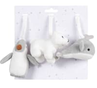 ALESUND - Animales de estimulación para arco de bebé en blanco y gris