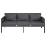 Anthracite Grey Aluminium 3-Seater Garden Sofa Anthracite Grey Aluminium 3-Seater Garden Sofa