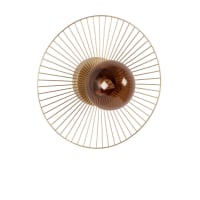 ISLAZUL - Applique en métal brun et doré et globe en verre