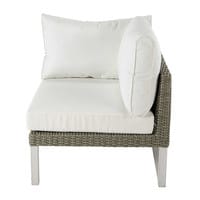 Armlehne rechts für Gartensofa aus Kunstharzgeflecht, weiß Armlehne rechts für Gartensofa aus Kunstharzgeflecht, weiß