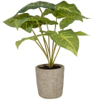 Artificial plant with big leaves in grey pot H38cm