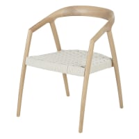 MANGROVE - Ash chair with beige rope seat