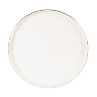 BERENICE - Lot de 6 - Assiette à dessert en porcelaine blanche et dorée