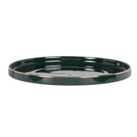 BERENICE - Lot de 6 - Assiette à dessert en porcelaine verte et dorée