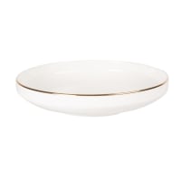 BERENICE - Lot de 6 - Assiette creuse en porcelaine blanche et dorée