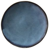 Assiette plate en faïence bleue Assiette plate en faïence bleue