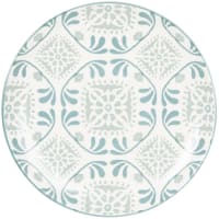 SIFNOS - Lot de 6 - Assiette plate en grès blanc à motifs bleus et gris