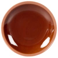 OLMETO - Lot de 2 - Assiette plate en grès marron brillant