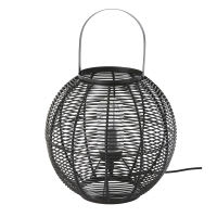 Außenlampe mit Flechtschirm in Pflanzenfaseroptik, schwarz Außenlampe mit Flechtschirm in Pflanzenfaseroptik, schwarz
