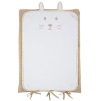 Baby-Wickelauflage aus Baumwolle, beige und weiß, 52x70 Baby-Wickelauflage aus Baumwolle, beige und weiß, 52x70