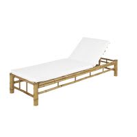 Bamboo and Ecru Canvas Sun Lounger Bamboo and Ecru Canvas Sun Lounger