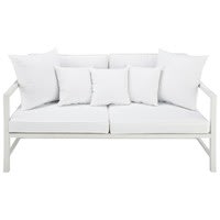 Banquette de jardin 2 places en aluminium blanche Banquette de jardin 2 places en aluminium blanche
