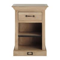 Bedside table with drawer in mango wood, L 45 cm Bedside table with drawer in mango wood, L 45 cm
