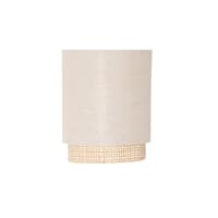 KARVEN - Beige cotton and rattan wall light D10cm