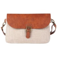 Beige en camel schoudertas