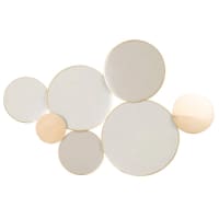 RAMABA - Beige, taupe en vergulde decoratie van metaal 81 x 51 cm