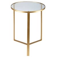 Beistelltisch aus Glas und goldfarbenem Metall OLIVIA Beistelltisch aus Glas und goldfarbenem Metall OLIVIA