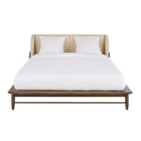 AVALON BUSINESS - Bett 176x222cm für die gewerbliche Nutzung aus Bergahorn und Kiefernholz mit naturweißem Bettkopfteil