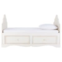 Bett aus Holz, 90 x 190 cm, elfenbein Bett aus Holz, 90 x 190 cm, elfenbein