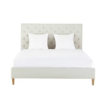 CHESTERFIELD - Bett mit gestepptem Kopfteil und Lattenrost, 160x200cm