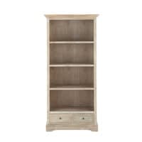 Bibliothèque en bois de paulownia grise L 85 cm Bibliothèque en bois de paulownia grise L 85 cm