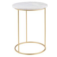 Bijzettafel van marmer en mat verguld metaal Bijzettafel van marmer en mat verguld metaal