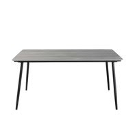 Black Aluminium and Composite 4-6 Seater Garden Table W 160 cm Black Aluminium and Composite 4-6 Seater Garden Table W 160 cm